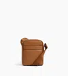 Le Tanneur Charles Small Cross Body Bag In Grained Leather In Brown