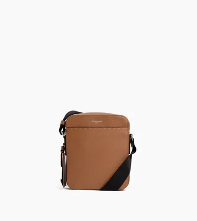 Le Tanneur Petite Sacoche Zippée Emile En Cuir Grainé In Marron Tan