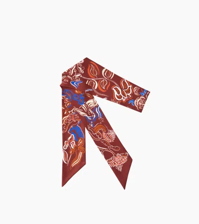Le Tanneur Petitjean Paris Silk Ribbon In Terracotta Brown