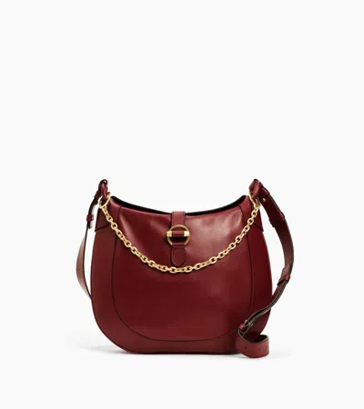 Le Tanneur Pia Large Shoulder Bag In Smooth Leather In Red