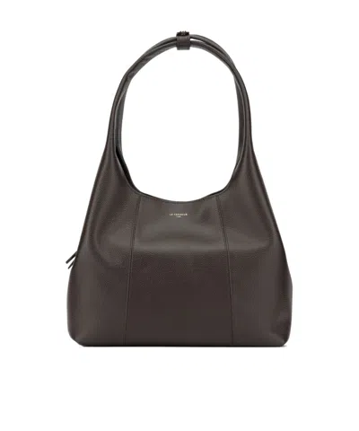 Le Tanneur Pleated Hobo Shoulder Bag In Brown
