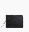 Le Tanneur Emile A4 Pouch In Grained Leather In Black