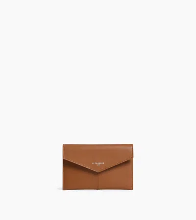 Le Tanneur Pochette Enveloppe Moyen Modèle Paulette En Cuir Lisse In Marron Tan