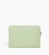 Le Tanneur 14" Laptop Sleeve In Grained Leather In Green