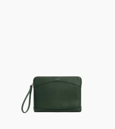 Le Tanneur Zipped Pouch In Grained Leather