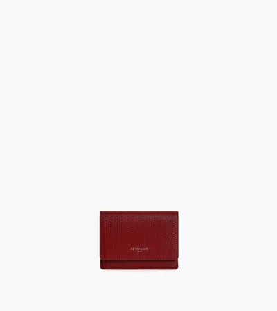 Le Tanneur Porte Cartes À Rabat Emilie En Cuir Signature T In Red