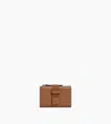 Le Tanneur Noah Card Holder In Buffalo Grain Leather And Smooth Leather In Brown