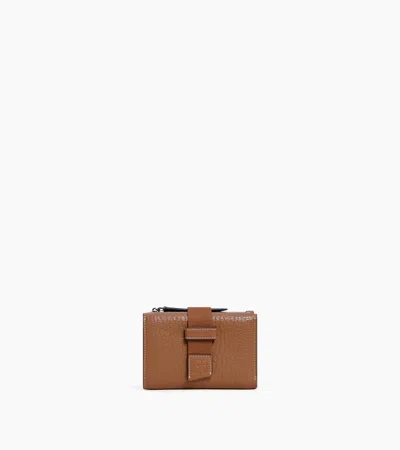 Le Tanneur Noah Card Holder In Buffalo Grain Leather And Smooth Leather In Brown