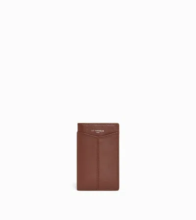 Le Tanneur Porte Cartes Vertical Charlotte En Cuir Lisse In Brown