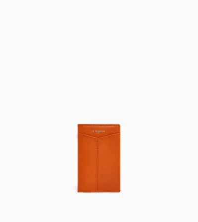 Le Tanneur Porte Cartes Vertical Charlotte En Cuir Lisse In Orange