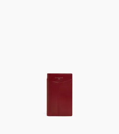 Le Tanneur Porte Cartes Vertical Charlotte En Cuir Lisse In Red