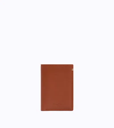 Le Tanneur Porte Cartes Vertical Martin En Cuir Lisse In Brown