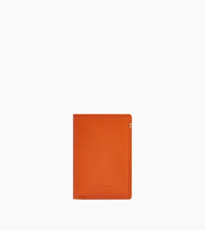 Le Tanneur Porte Cartes Vertical Martin En Cuir Lisse In Orange