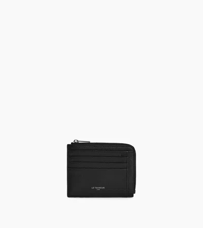 Le Tanneur Porte Cartes Zip En L Emile En Cuir Grainé In Black