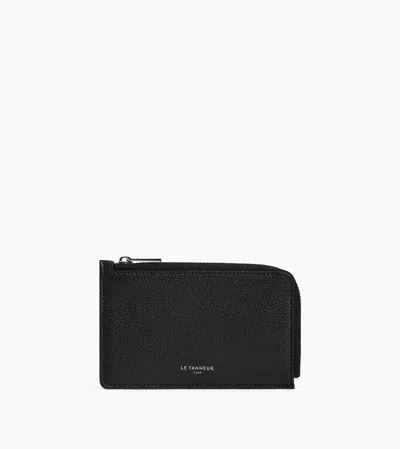 Le Tanneur Porte Cartes Zippé Emilie En Cuir Grainé In Black