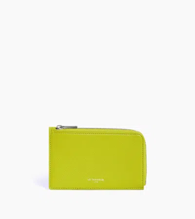 Le Tanneur Porte Cartes Zippé Emilie En Cuir Grainé In Green