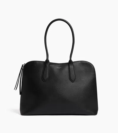 Le Tanneur Porte Documents 14" Apolline En Cuir Grainé In Noir