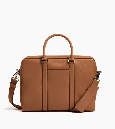 Le Tanneur Porte Documents 17" Charles En Cuir Grainé Moyen Modèle In Brown