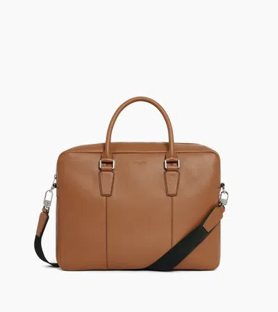 Le Tanneur Porte Documents 15" Marceau En Cuir Grainé Moyen Modèle In Brown