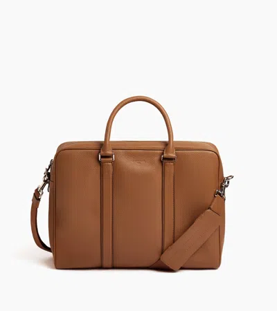 Le Tanneur Porte Documents 17" Charles En Cuir Grainé Petit Modèle In Brown