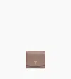 Le Tanneur Romy Flap Wallet In Grained Leather In Gray