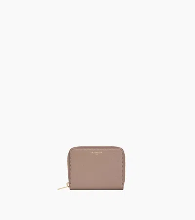 Le Tanneur Emilie Coin Purse In Grained Leather In Gray