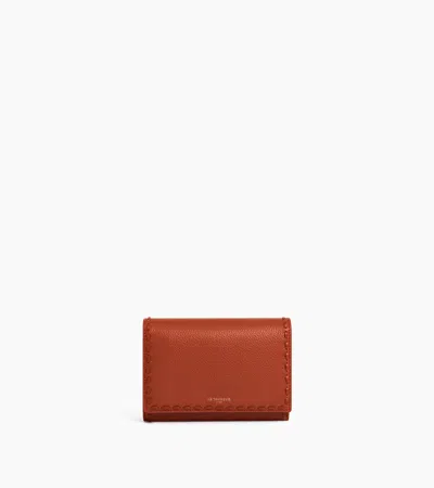 Le Tanneur Portefeuille Emilie En Cuir Grainé Et Lisse In Brown