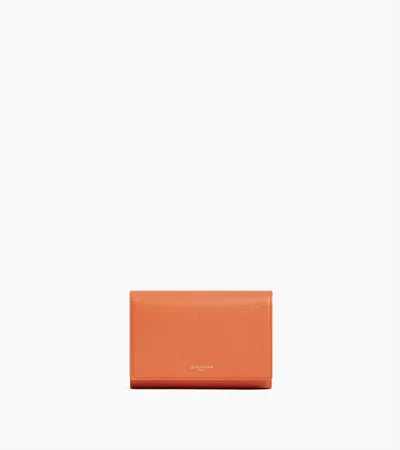 Le Tanneur Emilie Wallet In Grained Leather In Orange