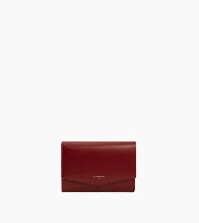 Le Tanneur Portefeuille Moyen Modèle Charlotte En Cuir Lisse In Red