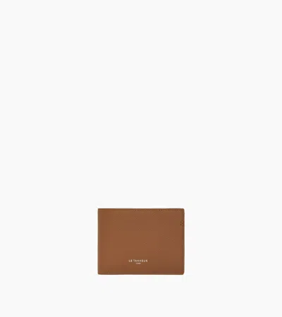 Le Tanneur Portefeuille Zippé Horizontal Lucien En Cuir Grainé In Marron Tan