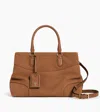 Le Tanneur Romy Large Handbag In Grained Nubuck Leather In Brown