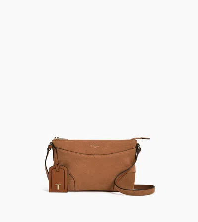Le Tanneur Romy Small Shoulder Bag In Grained Nubuck Leather In Brown