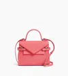 Le Tanneur Sac À Main Double Rabat Moyen Modèle Emilie En Cuir Signature T In Pink