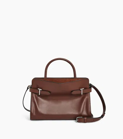 Le Tanneur Emie Medium Handbag In Smooth Leather And Nubuck In Brown