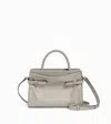 Le Tanneur Emie Medium Handbag In Smooth Leather And Nubuck In Gray