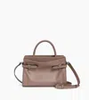 Le Tanneur Emie Medium Handbag In Smooth Leather And Nubuck In Gray
