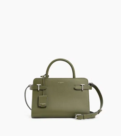 Le Tanneur Sac À Main Moyen Modèle Emilie En Cuir Grainé In Green