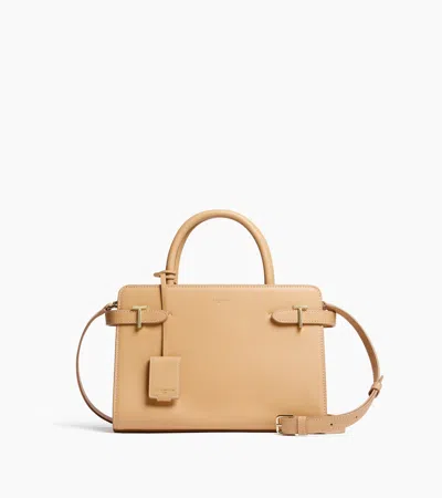 Le Tanneur Sac À Main Moyen Modèle Emilie En Cuir Grainé In Brown
