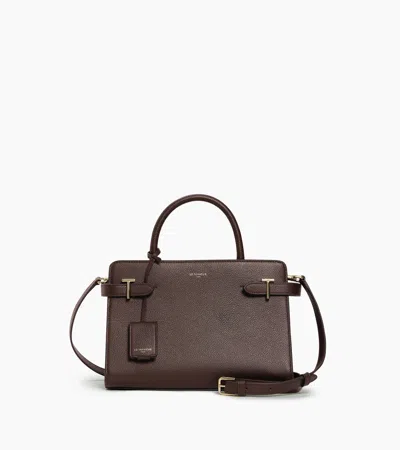 Le Tanneur Sac À Main Moyen Modèle Emilie En Cuir Grainé In Marron Arabica