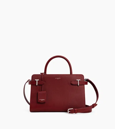 Le Tanneur Sac À Main Moyen Modèle Emilie En Cuir Signature T In Red