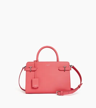 Le Tanneur Sac À Main Moyen Modèle Emilie En Cuir Signature T In Pink