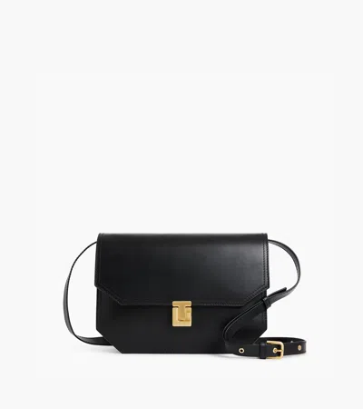 Le Tanneur Sac Bandoulière Moyen Modèle Rose En Cuir Lisse In Black