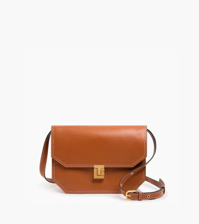 Le Tanneur Rose Medium Smooth Leather Crossbody Bag In Brown