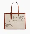 Le Tanneur Sarah Espeute Shoulder Bag In Semi-vegetable Leather And Cotton Canvas In White