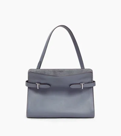 Emie Large Handbag In Smooth Leather And Nubuck In Blue from Le Tanneur