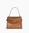 Le Tanneur Emie Large Shoulderbag In Smooth Leather And Nubuck In Brown