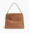 Le Tanneur Emie Maxi Shoulderbag In Smooth Leather And Nubuck In Brown