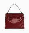 Le Tanneur Emie Maxi Shoulderbag In Smooth Leather And Nubuck In Red