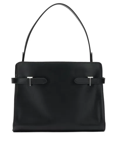 Le Tanneur Emie Maxi Shoulderbag In Smooth Leather And Nubuck In Black