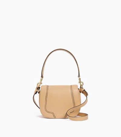 Le Tanneur Small Ella Crossbody Bag In Grained Leather In Beige